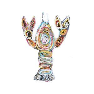 Lobster, Upcycled Paper Ornament, handmade from Recycled Magazine